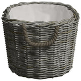 Polttopuukori Kantokahvoilla 59X42X28 Cm Harmaa Paju