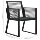 Puutarhatuolit 2 Kpl Musta Pvc Rottinki