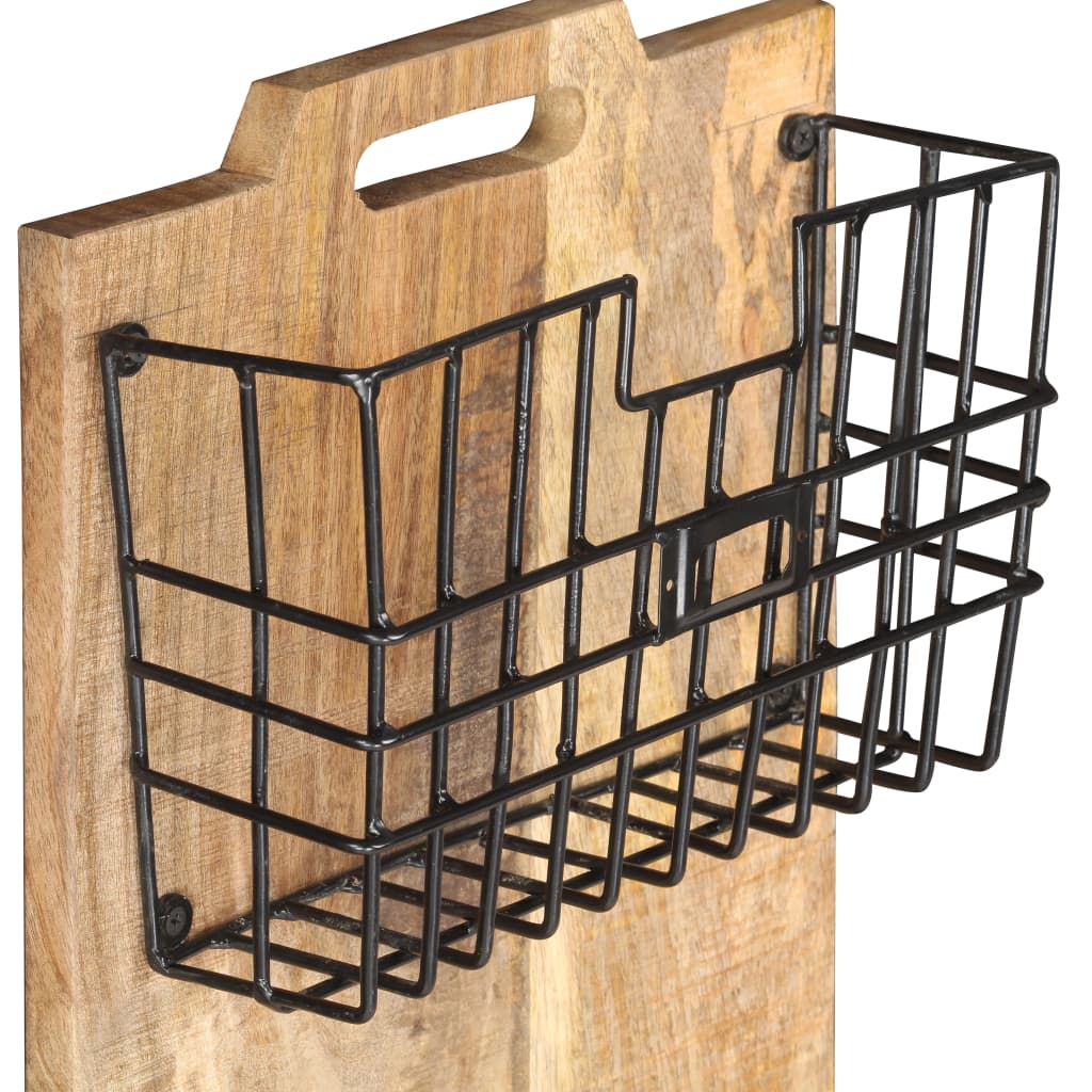 Seinään Kiinnitettävä Lehtiteline 33X10X67 Cm Täysi Mangopuu