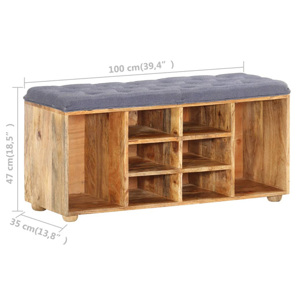 Eteisen Penkki 100X35X47 Cm Täysi Mangopuu