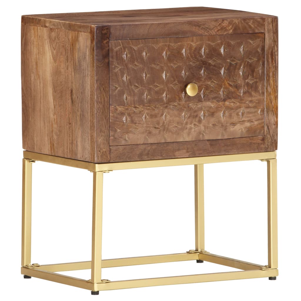 Yöpöytä 40X30X50 Cm Täysi Mangopuu