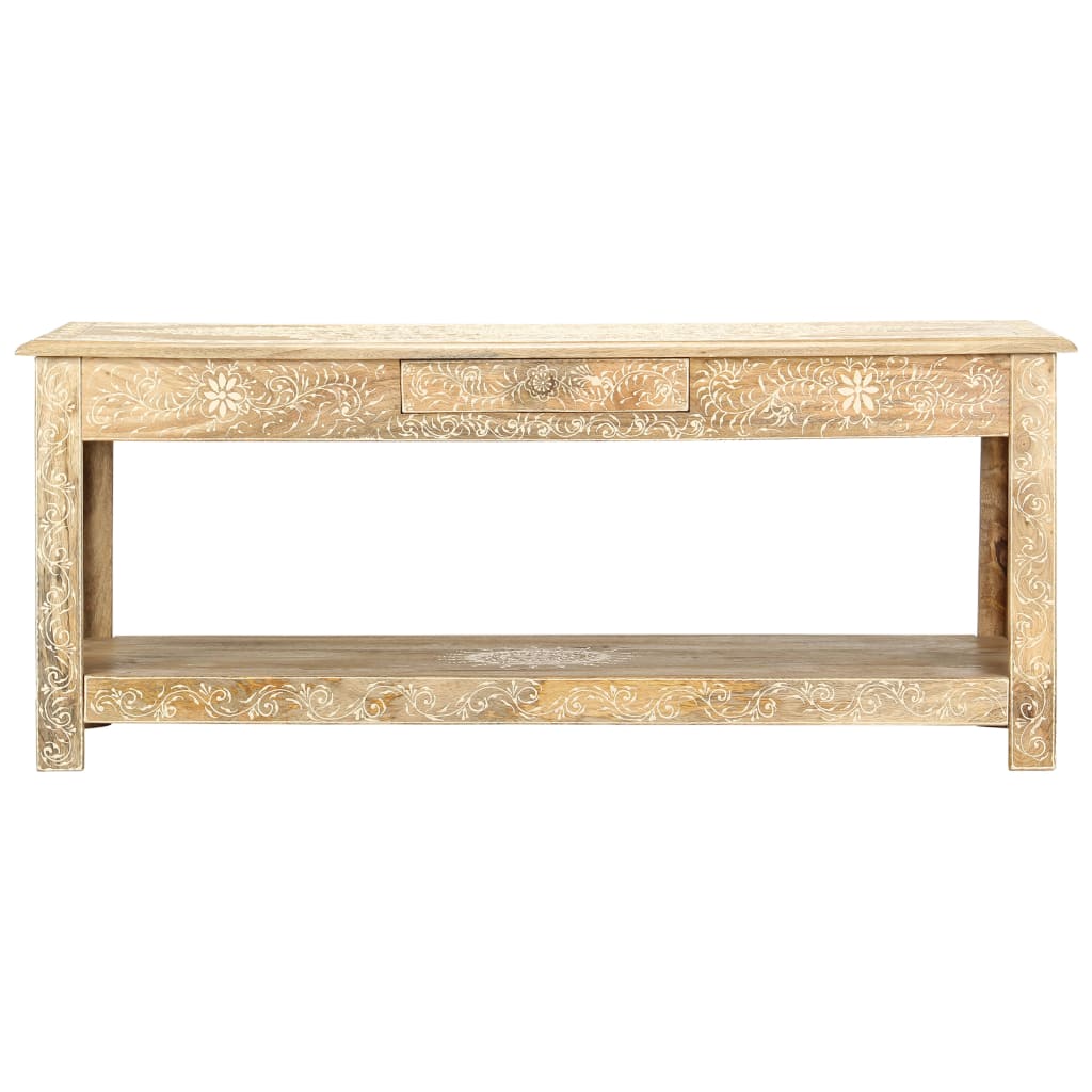 Sohvapöytä 110X50X45 Cm Käsin Maalattu Täysi Mangopuu
