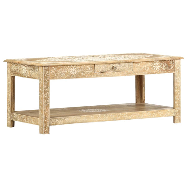 Sohvapöytä 110X50X45 Cm Käsin Maalattu Täysi Mangopuu