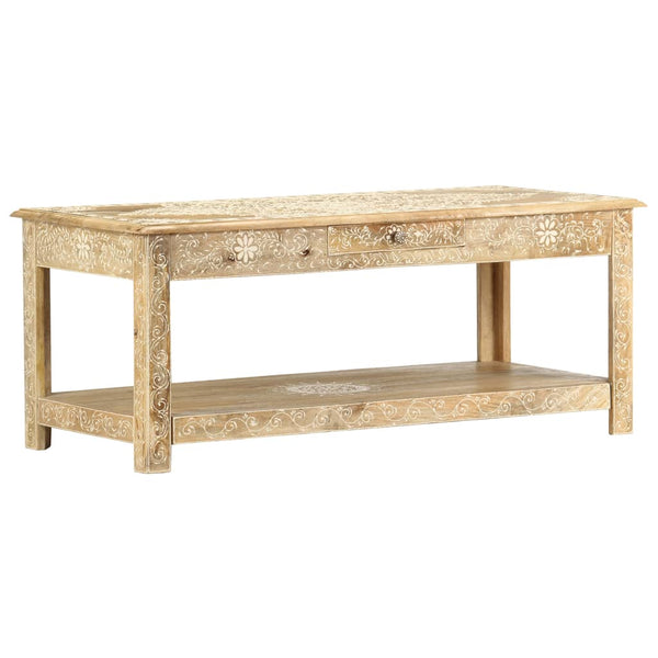 Sohvapöytä 110X50X45 Cm Käsin Maalattu Täysi Mangopuu