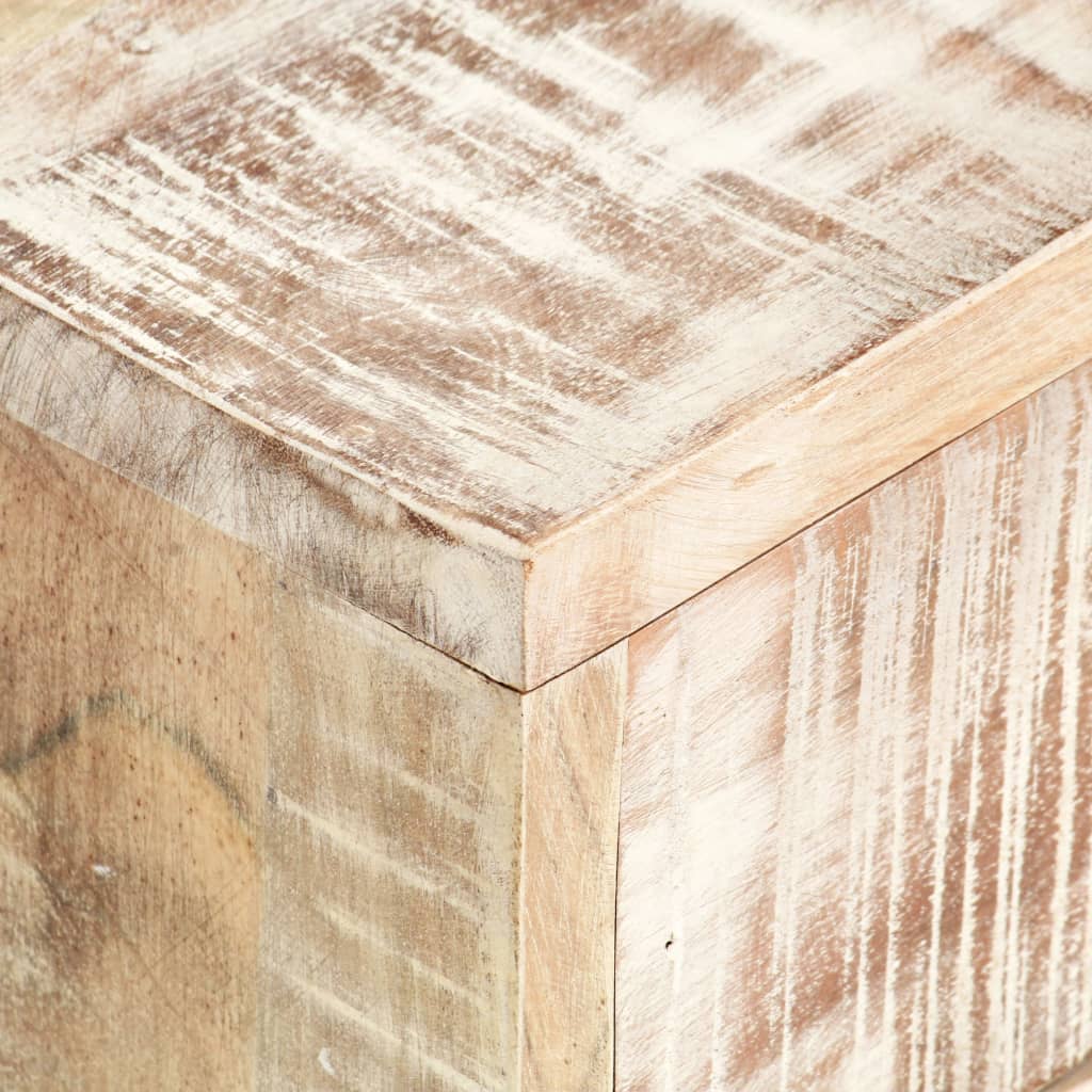 Sohvapöytä Valkoinen 117X50X30 Cm Täysi Akasiapuu
