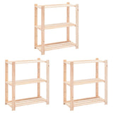 3-Kerroksinen Varastohylly 80X38X90 Cm Täysi Mänty 150 Kg