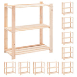 3-Kerroksinen Varastohylly 80X38X90 Cm Täysi Mänty 150 Kg