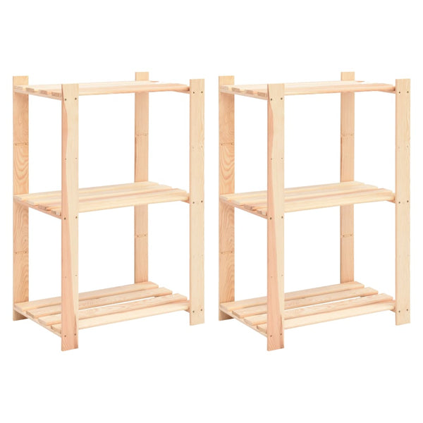 3-Kerroksinen Varastohylly 60X38X90 Cm Täysi Mänty 150 Kg