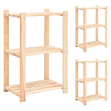 3-Kerroksinen Varastohylly 60X38X90 Cm Täysi Mänty 150 Kg