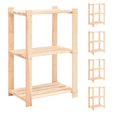 3-Kerroksinen Varastohylly 60X38X90 Cm Täysi Mänty 150 Kg