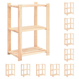 3-Kerroksinen Varastohylly 60X38X90 Cm Täysi Mänty 150 Kg