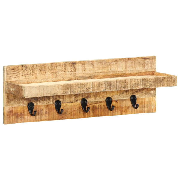 Seinälle Kiinnitettävä Naulakko 60X15X20 Cm Karkea Mangopuu