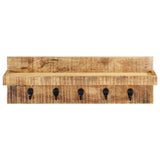 Seinälle Kiinnitettävä Naulakko 60X15X20 Cm Karkea Mangopuu