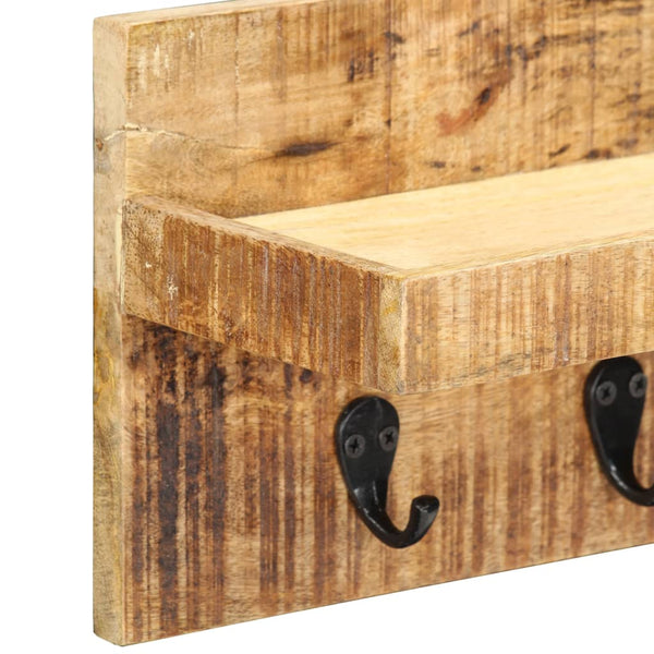 Seinälle Kiinnitettävä Naulakko 60X15X20 Cm Karkea Mangopuu