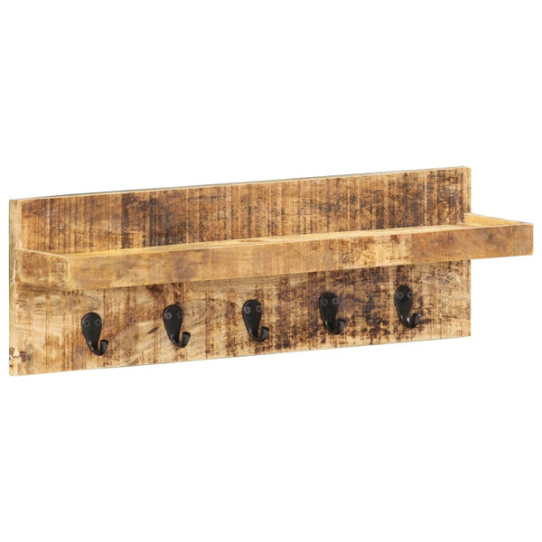 Seinälle Kiinnitettävä Naulakko 60X15X20 Cm Karkea Mangopuu
