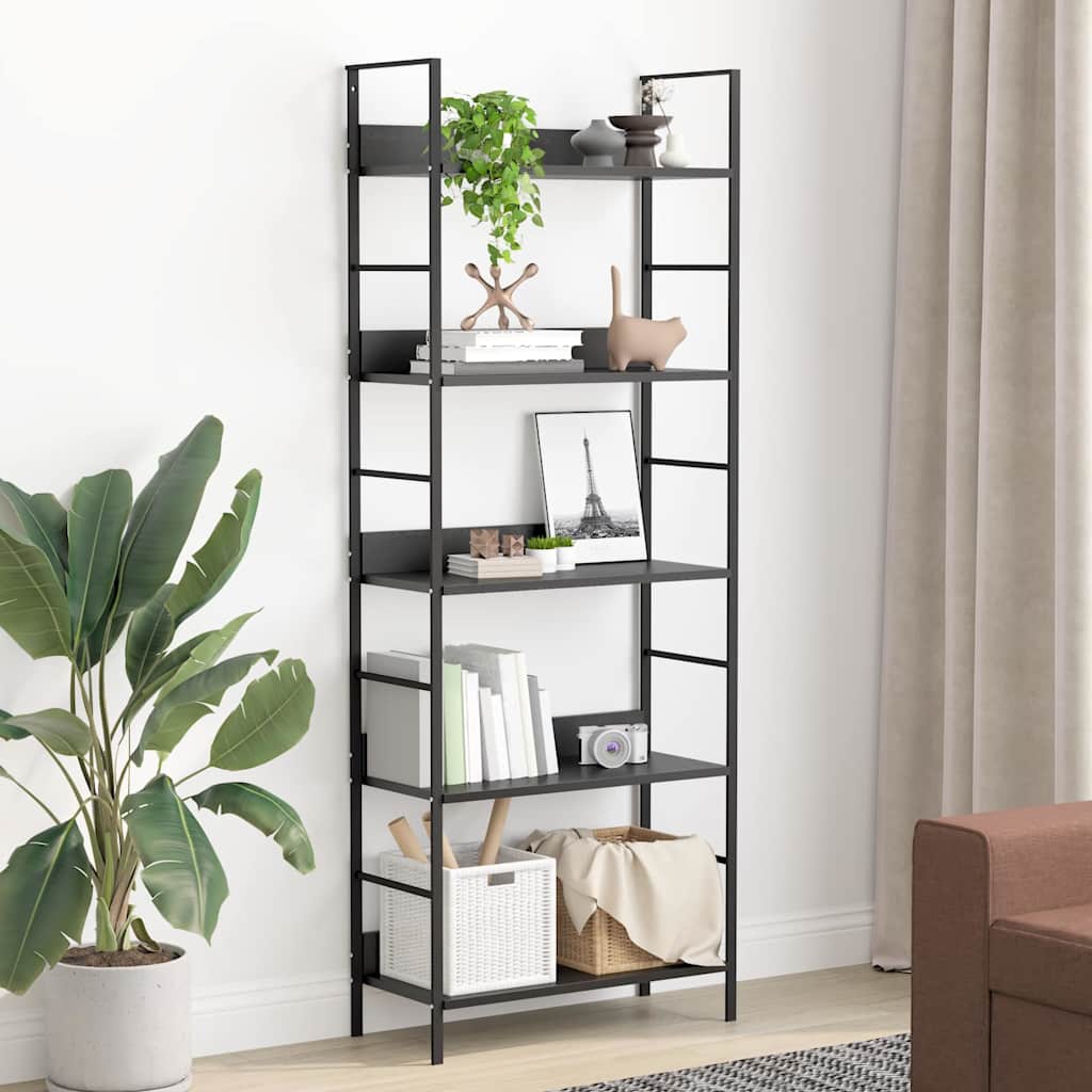 5-Tasoinen Kirjahylly Tammi 60X27,6X158,5 Cm Tekninen Puu
