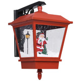 Seinävalaisin Led-Valoilla Ja Joulupukilla Punainen 40X27X45 Cm