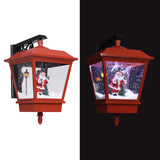 Seinävalaisin Led-Valoilla Ja Joulupukilla Punainen 40X27X45 Cm