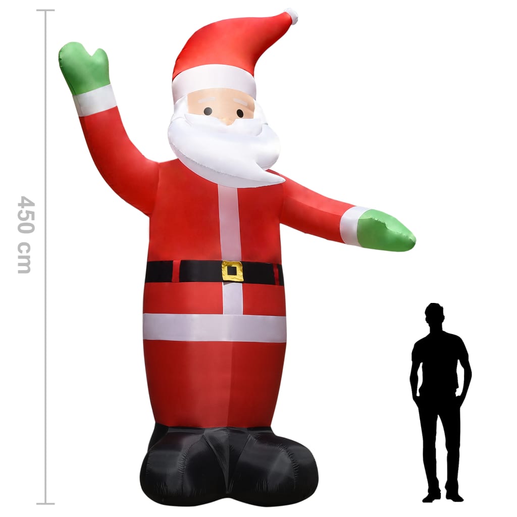Ilmatäytteinen Joulupukki Led-Valoilla Joulukoriste Ip44 4,5 M
