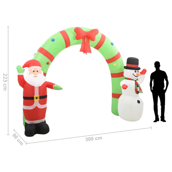 Ilmatäytteinen Joulukoriste Joulupukki Ja Lumiukko Led 223 Cm