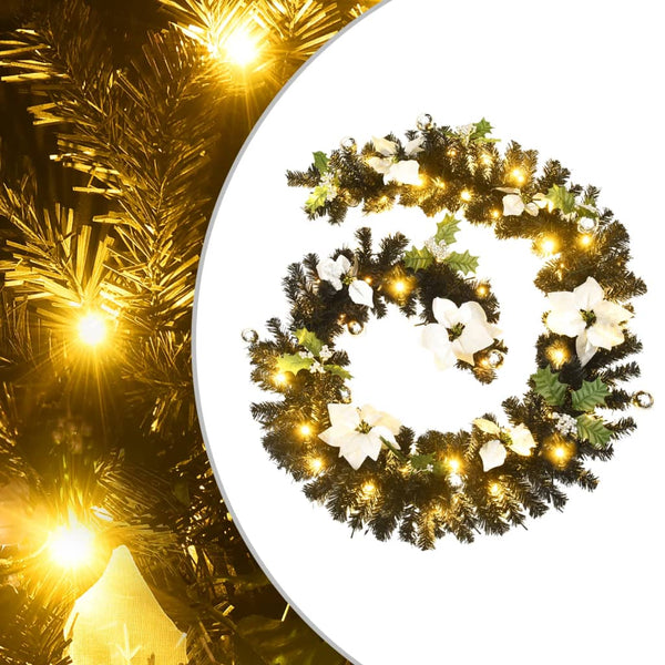 Jouluköynnös Led-Valoilla Musta 2,7 M Pvc