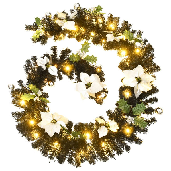 Jouluköynnös Led-Valoilla Musta 2,7 M Pvc