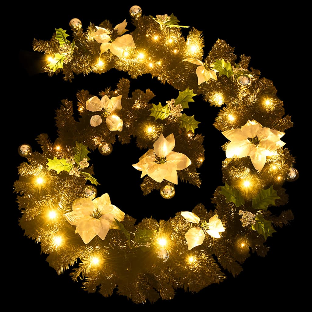 Jouluköynnös Led-Valoilla Musta 2,7 M Pvc
