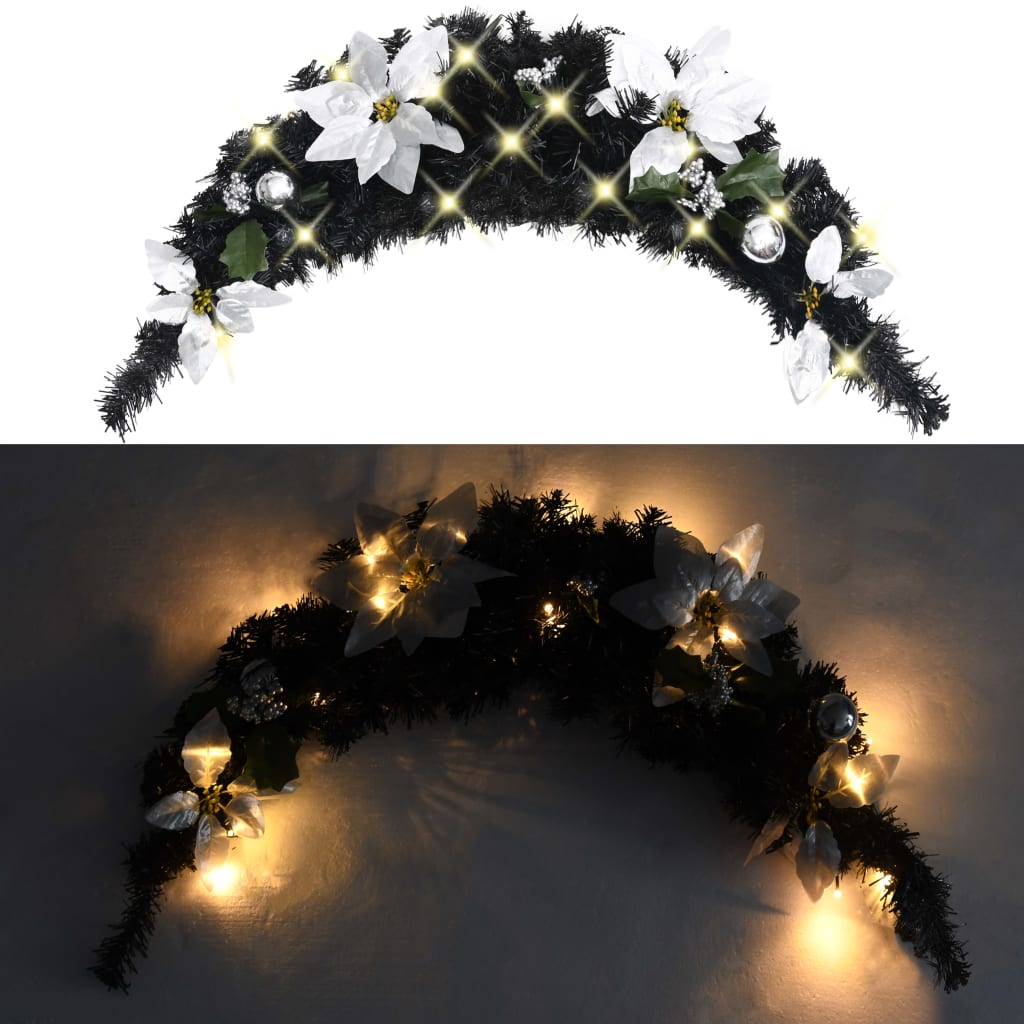 Joulukaari Led-Valoilla Musta 90 Cm Pvc