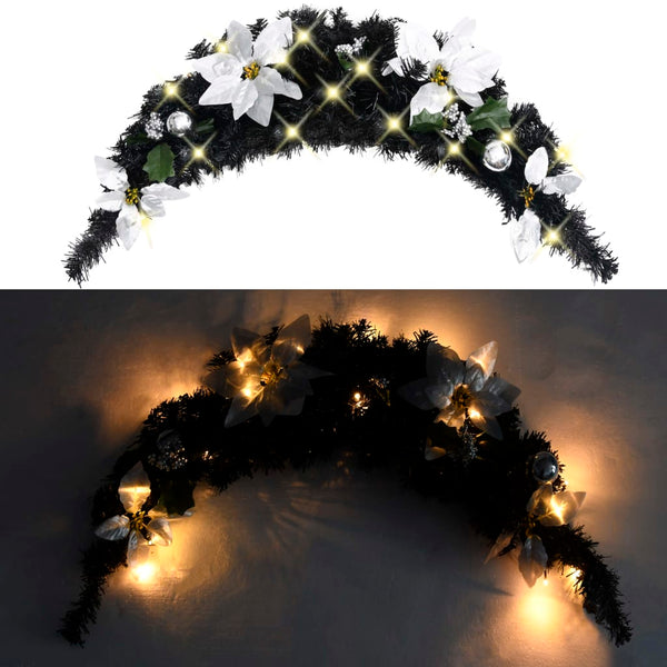 Joulukaari Led-Valoilla Musta 90 Cm Pvc