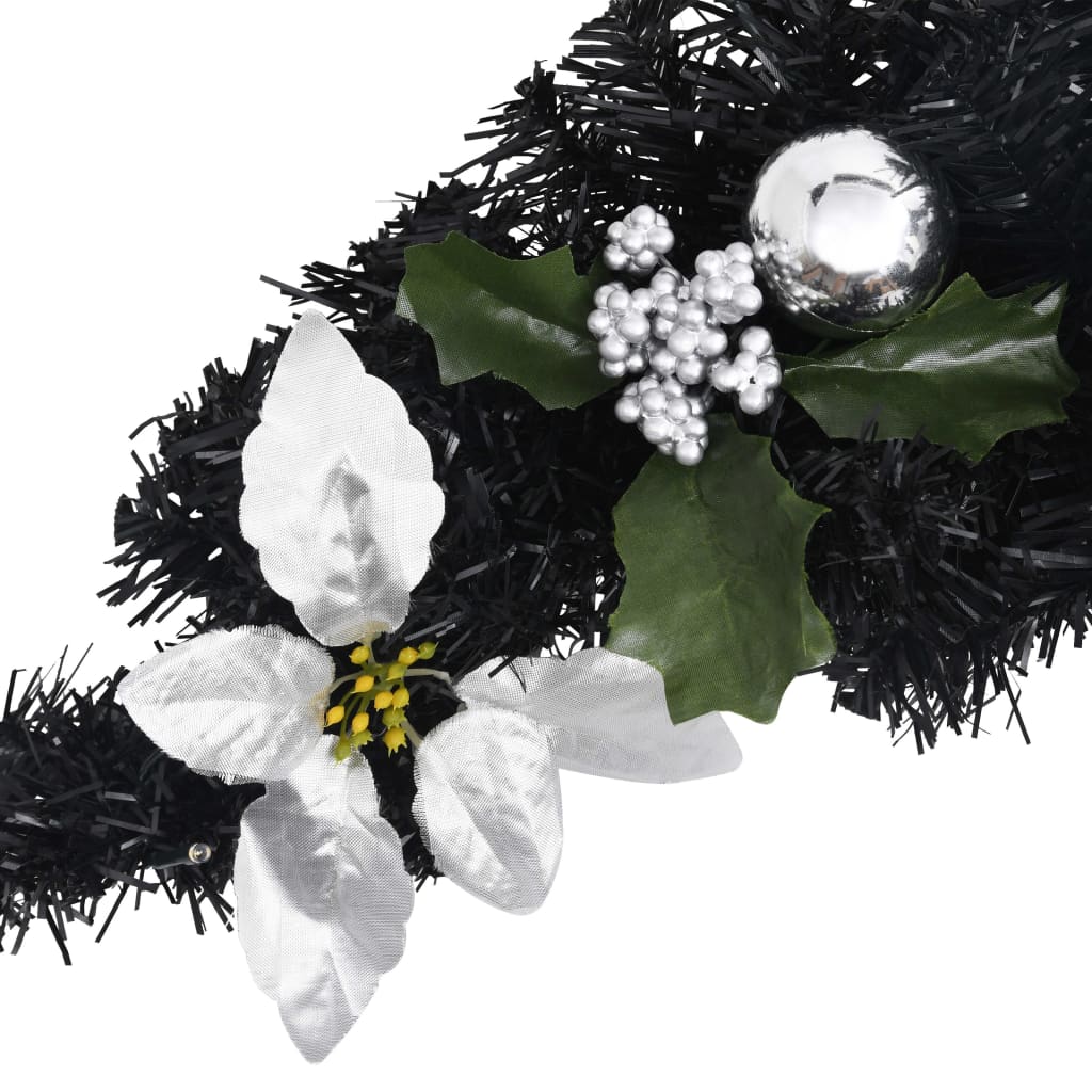Joulukaari Led-Valoilla Musta 90 Cm Pvc