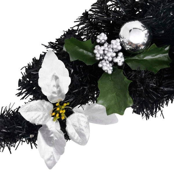 Joulukaari Led-Valoilla Musta 90 Cm Pvc