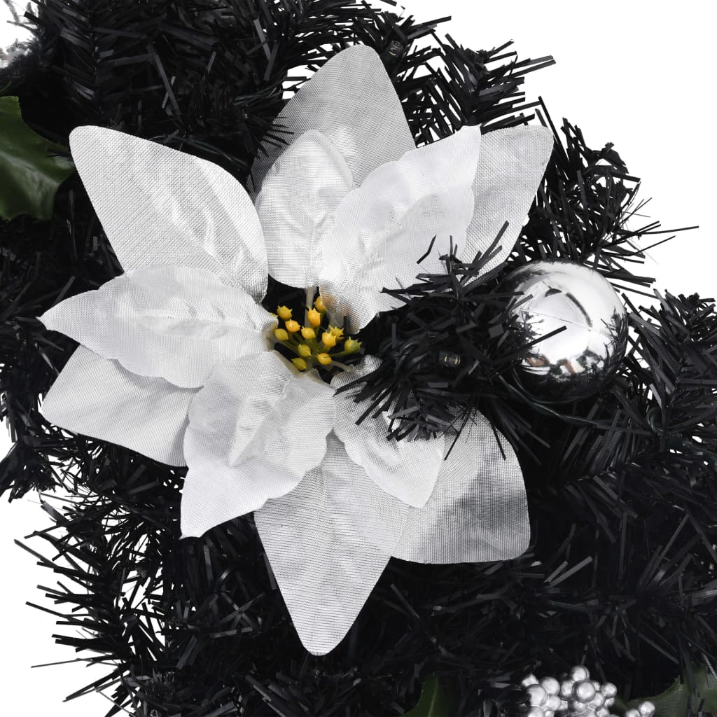 Joulukaari Led-Valoilla Musta 90 Cm Pvc