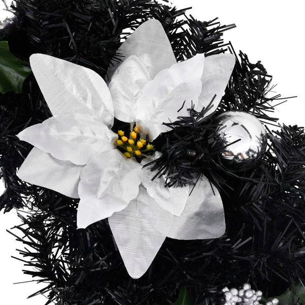 Joulukaari Led-Valoilla Musta 90 Cm Pvc