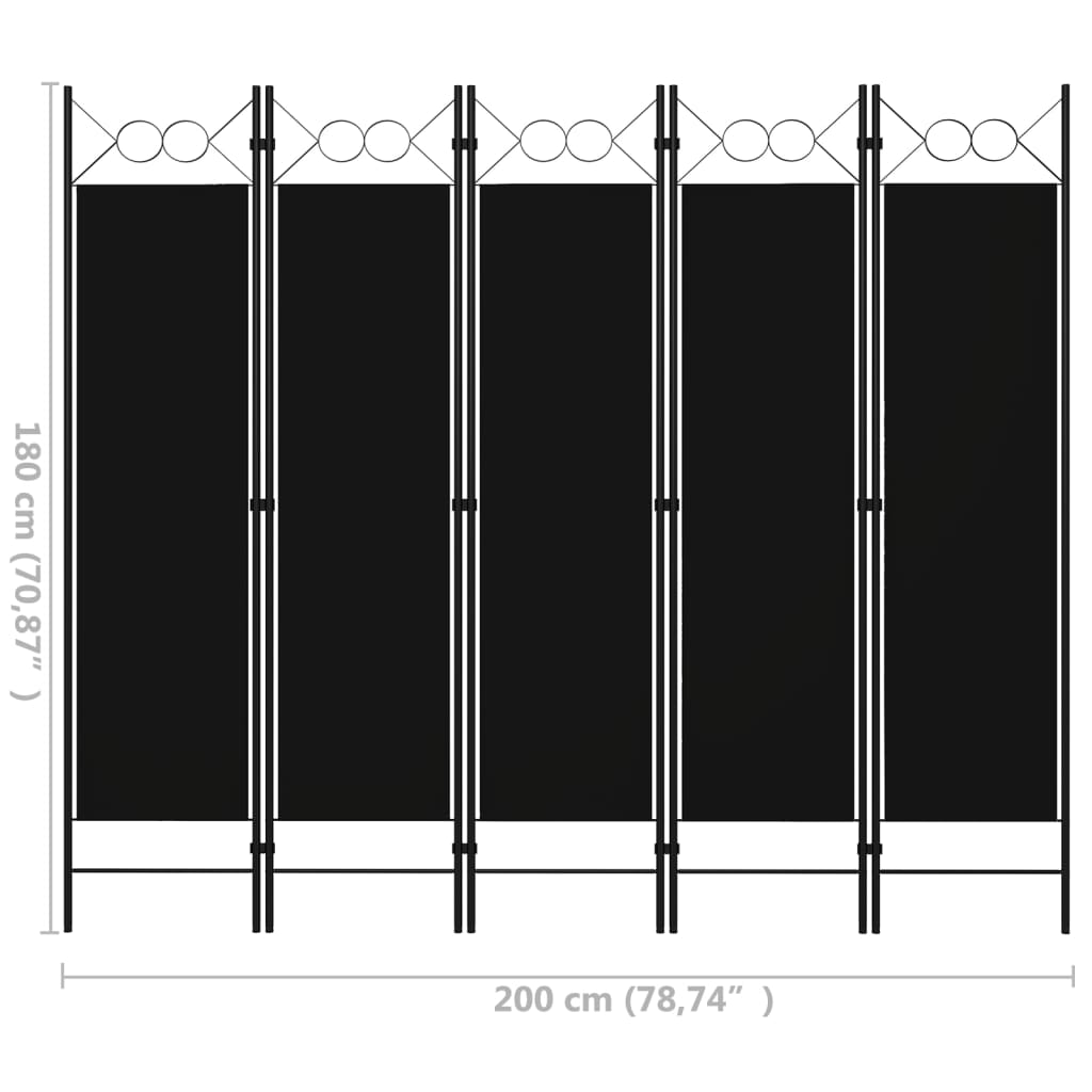 5-Paneelinen Tilanjakaja 200X180 Cm