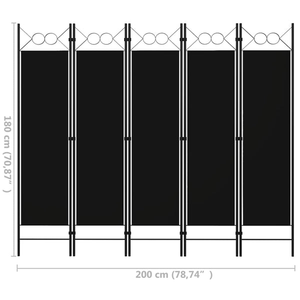 5-Paneelinen Tilanjakaja 200X180 Cm