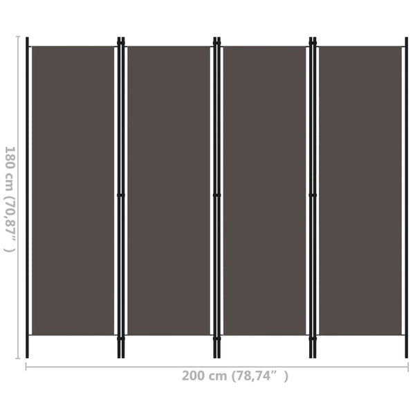4-Paneelinen Tilanjakaja 200X180 Cm