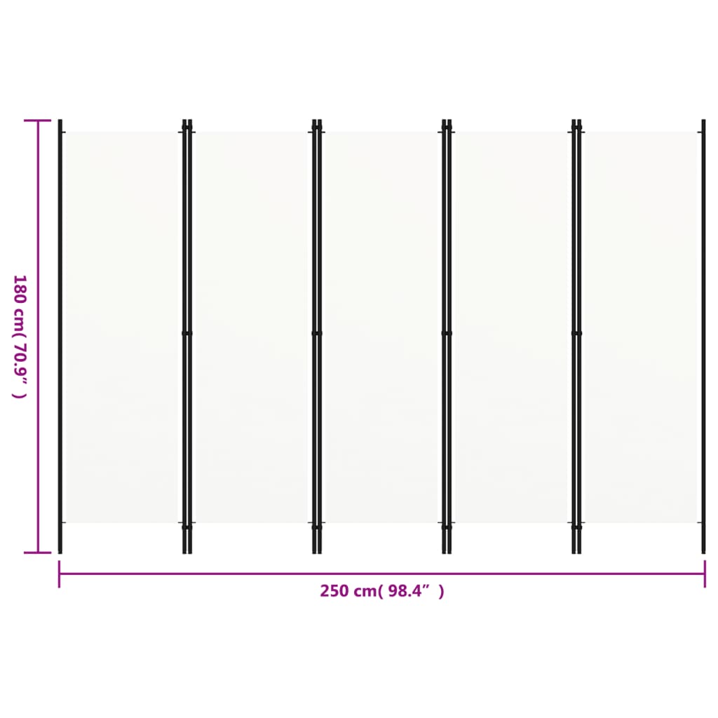 5-Paneelinen Tilanjakaja 250X180 Cm