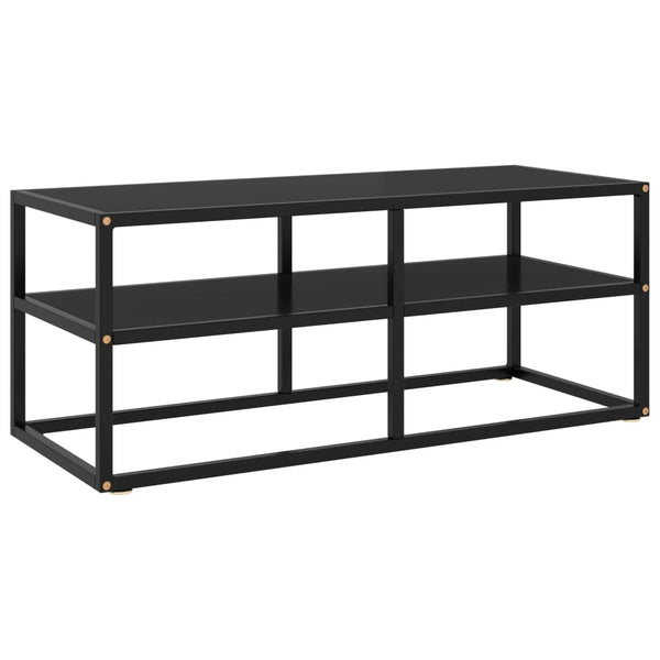 Tv-Taso Musta Mustalla Marmorilasilla 100X40X40 Cm