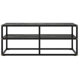 Tv-Taso Musta Mustalla Marmorilasilla 100X40X40 Cm