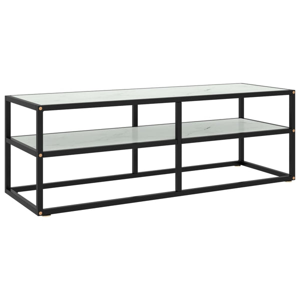 Tv-Taso Musta Mustalla Marmorilasilla 100X40X40 Cm