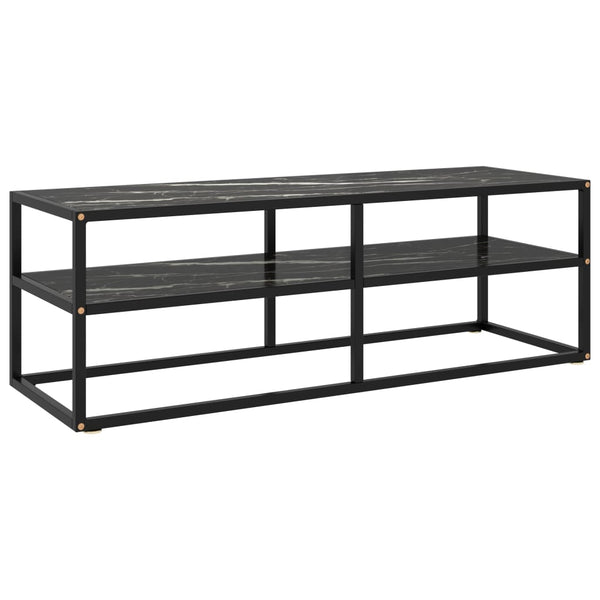 Tv-Taso Musta Mustalla Marmorilasilla 100X40X40 Cm