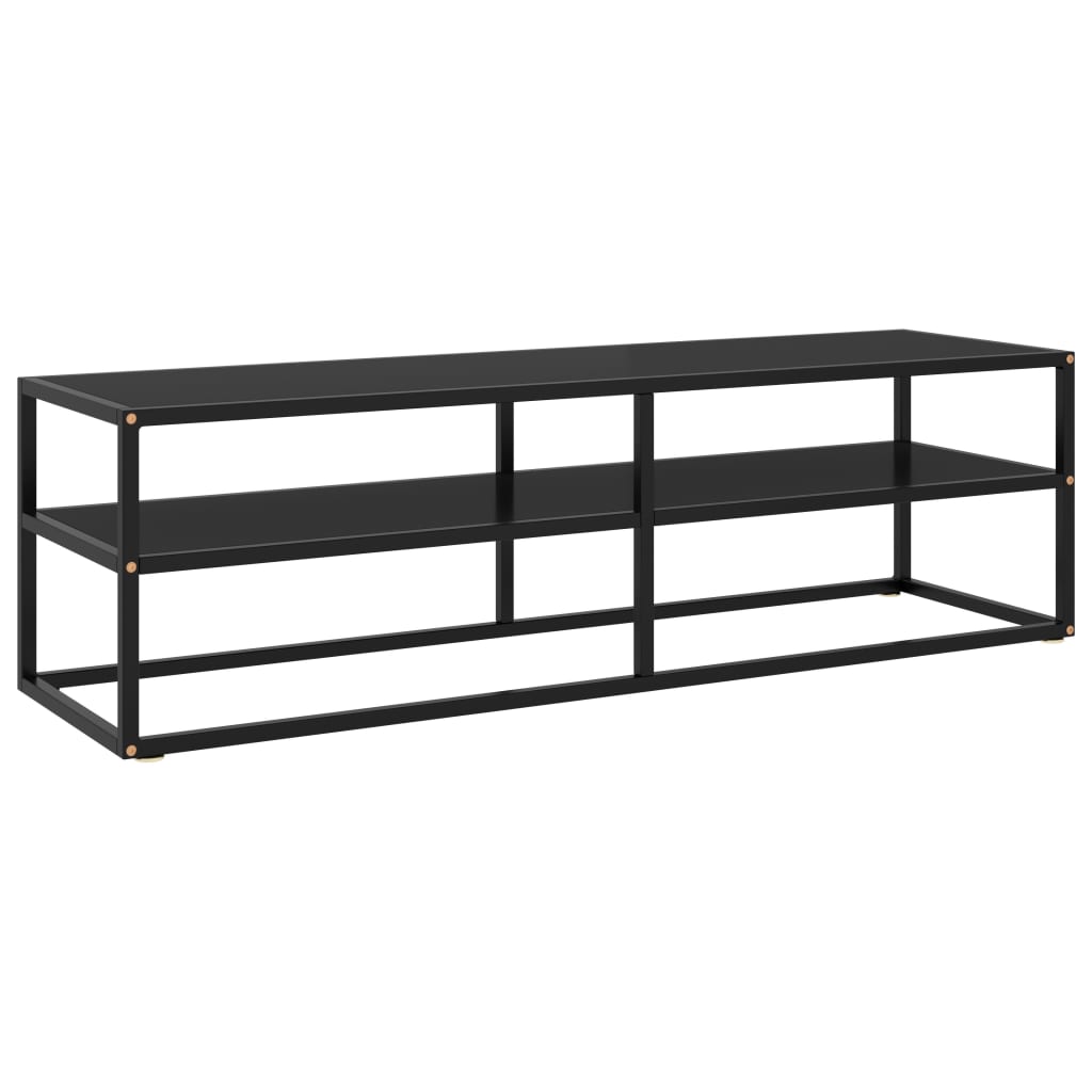 Tv-Taso Musta Mustalla Marmorilasilla 100X40X40 Cm
