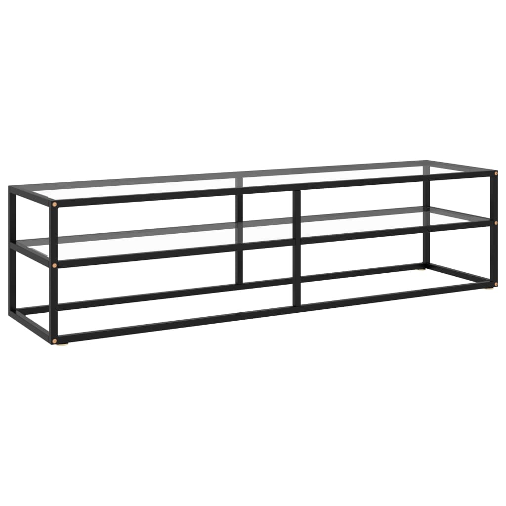 Tv-Taso Musta Mustalla Marmorilasilla 100X40X40 Cm
