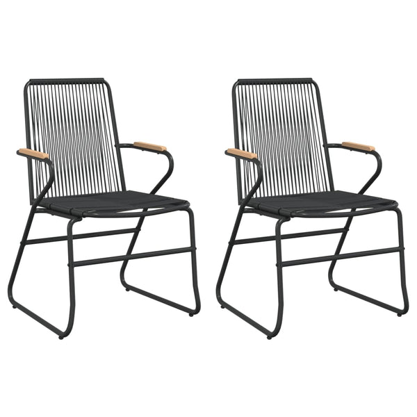 Puutarhatuolit 2 Kpl Musta 58X59X85,5 Cm Pvc Rottinki