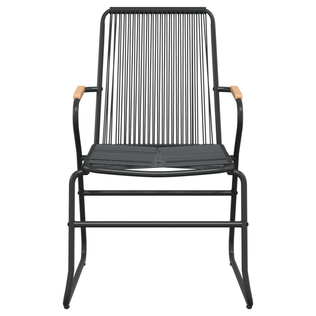 Puutarhatuolit 2 Kpl Musta 58X59X85,5 Cm Pvc Rottinki