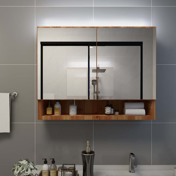 Led Kylpyhuoneen Peilikaappi 80X15X60 Cm Mdf