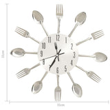 Seinäkello Lusikka Ja Haarukka Design Hopea 31 Cm Alumiini