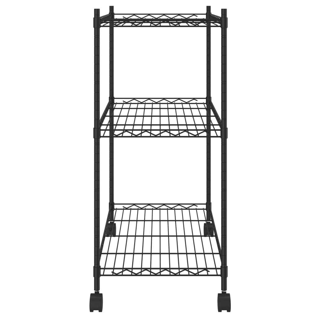 3-Kerroksinen Varastohylly Pyörillä 150 Kg