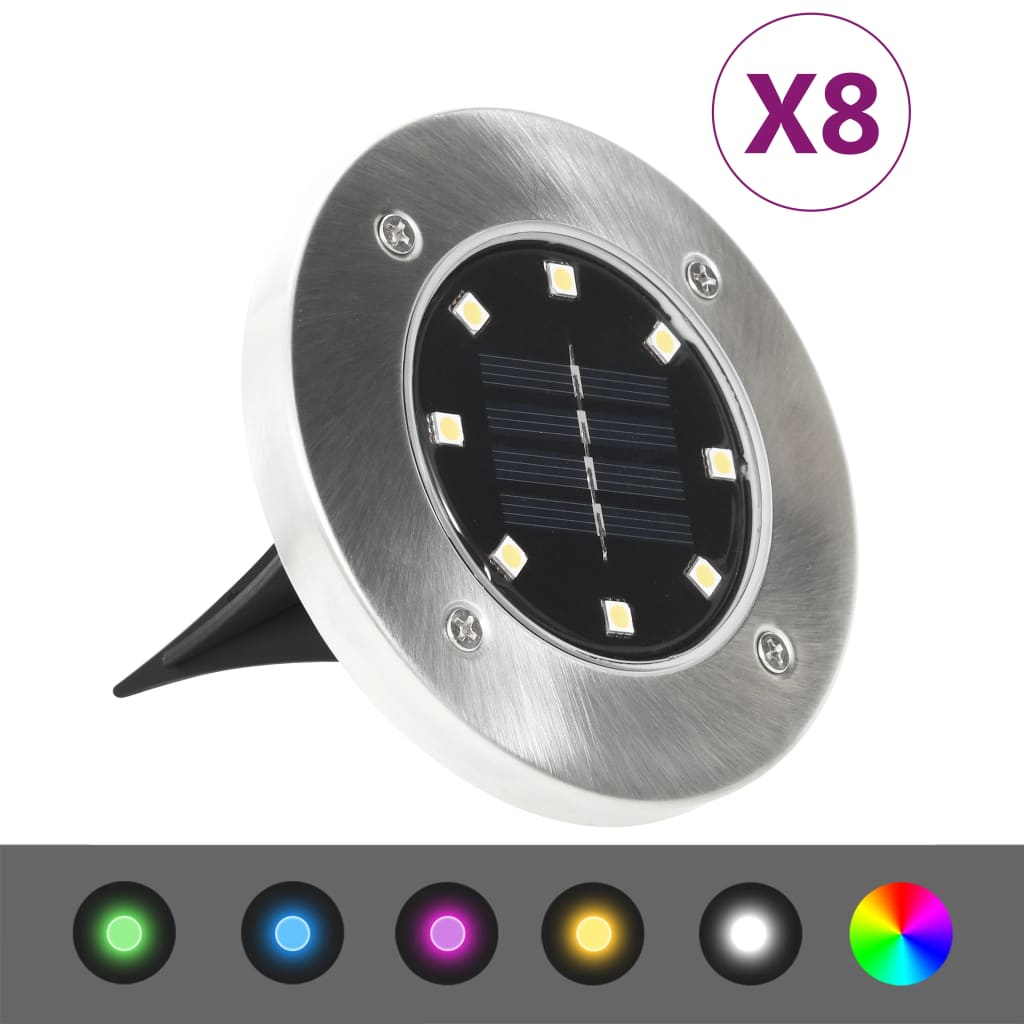 Aurinkoenergia Maavalaisimet 8 Kpl Led