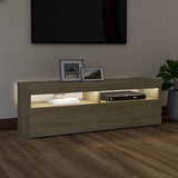 Tv-Kaappi Led-Valoilla Käsityöläinen Tammi 75X35X40 Cm